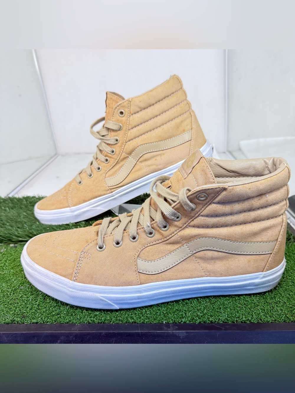 VANS SK8-HI MONO CLASSIC CANVAS UNISEX MEN SZ  11  SHOES KHAKI